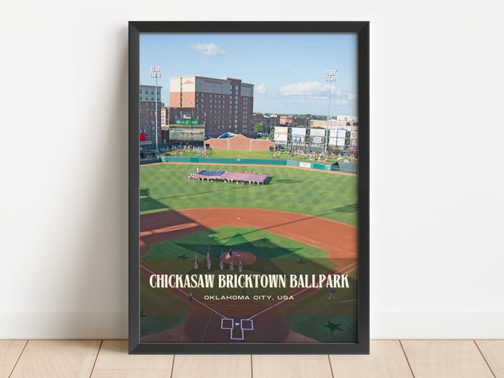 Chickasaw Bricktown Ballpark Stadium Baseball Wall Art