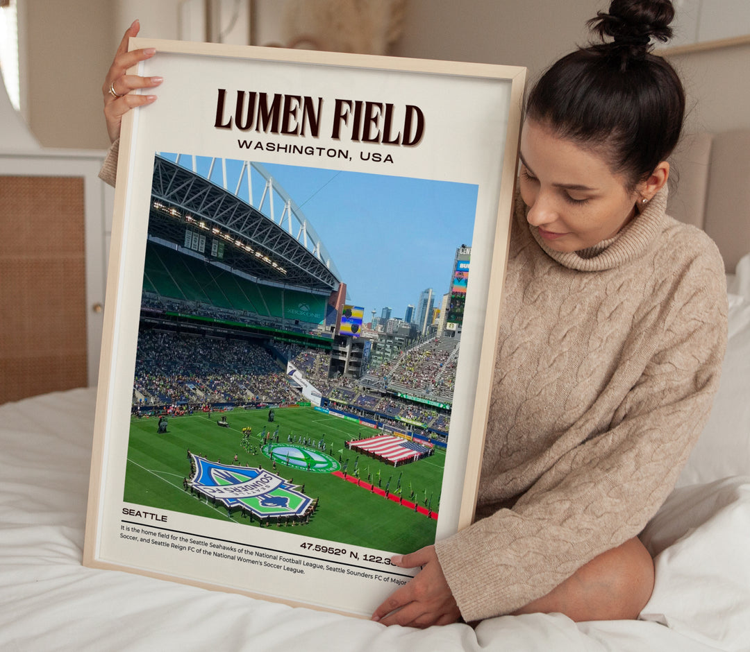 Lumen Stadium Football Retro Wall Art