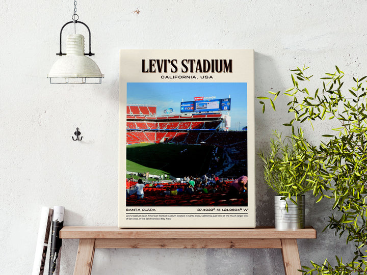 Levi's Stadium Football Retro Wall Art