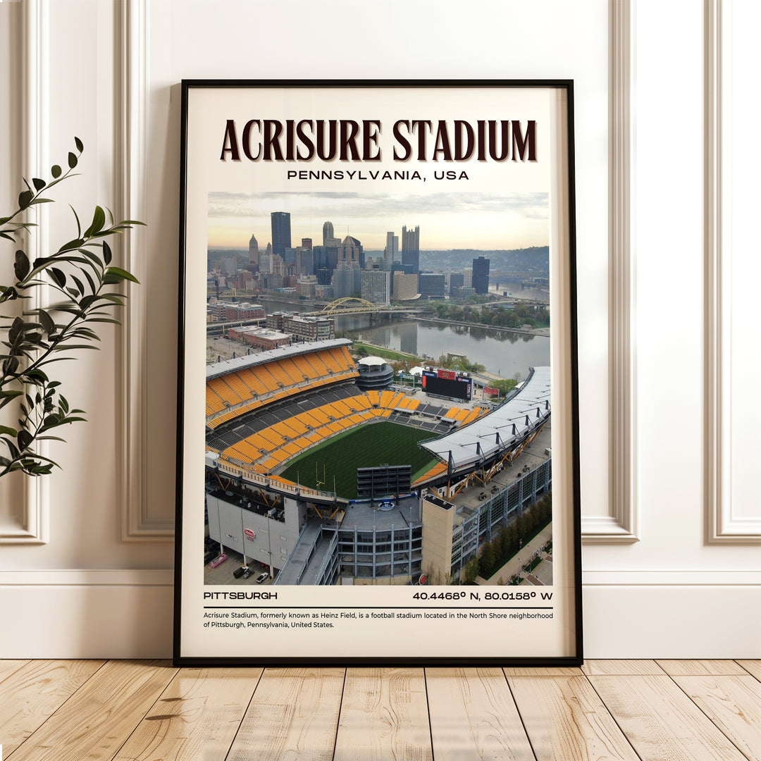 Acrisure Stadium Football Retro Wall Art