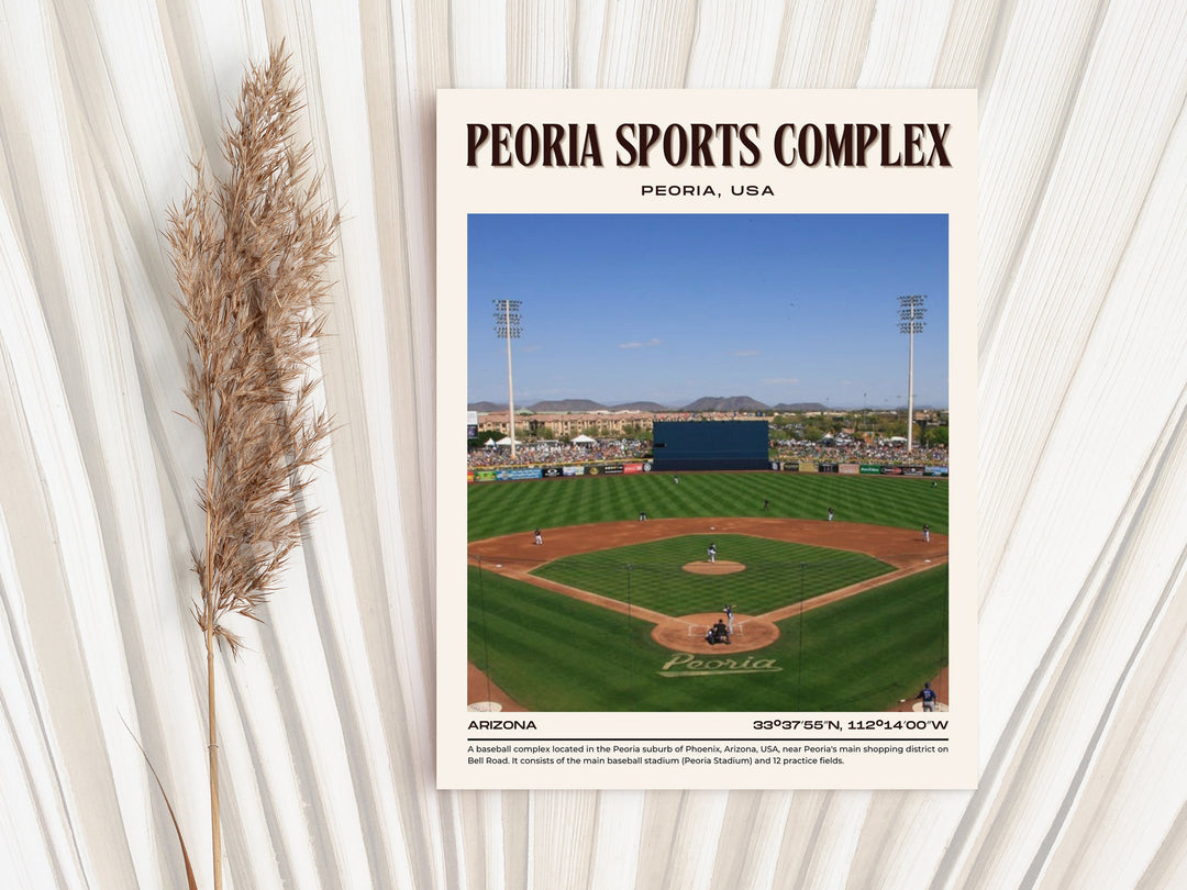 Peoria Sports Complex Stadium Baseball Retro Wall Art