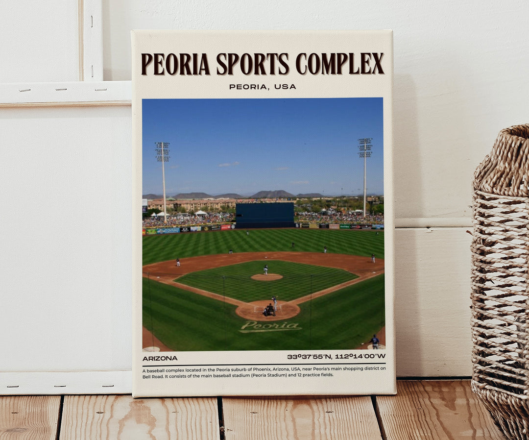 Peoria Sports Complex Stadium Baseball Retro Wall Art