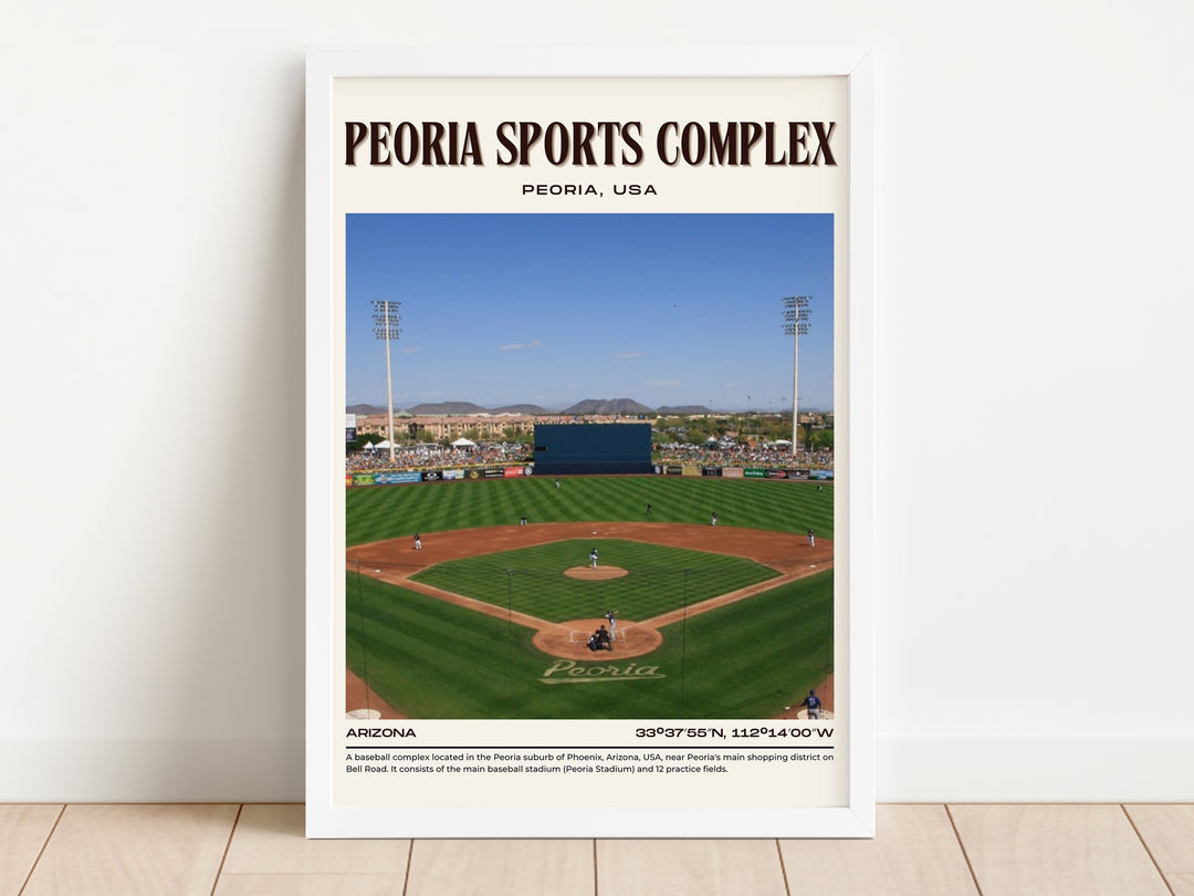 Peoria Sports Complex Stadium Baseball Retro Wall Art