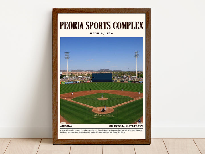 Peoria Sports Complex Stadium Baseball Retro Wall Art