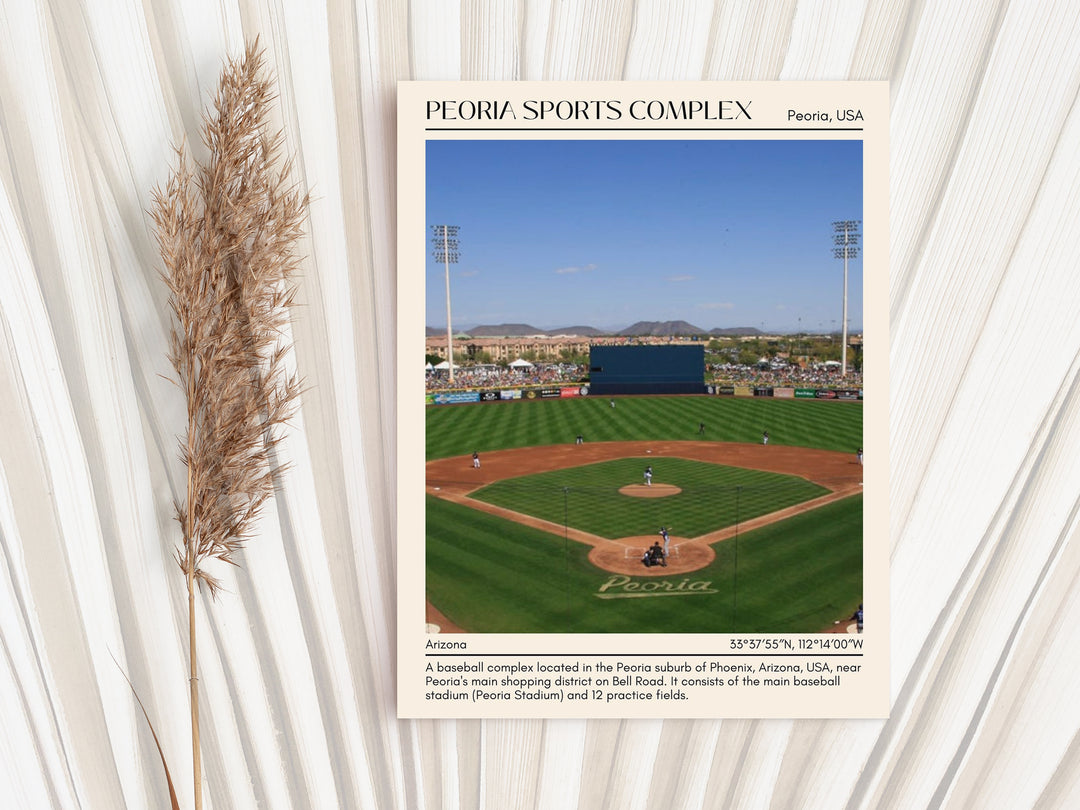 Peoria Sports Complex Stadium Baseball Minimal Wall Art