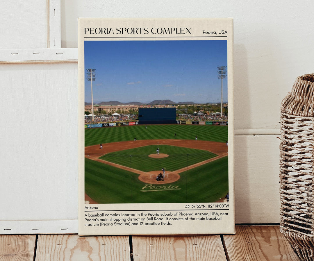 Peoria Sports Complex Stadium Baseball Minimal Wall Art