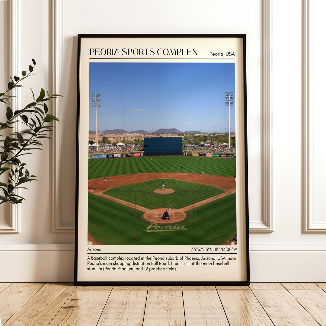 Peoria Sports Complex Stadium Baseball Minimal Wall Art