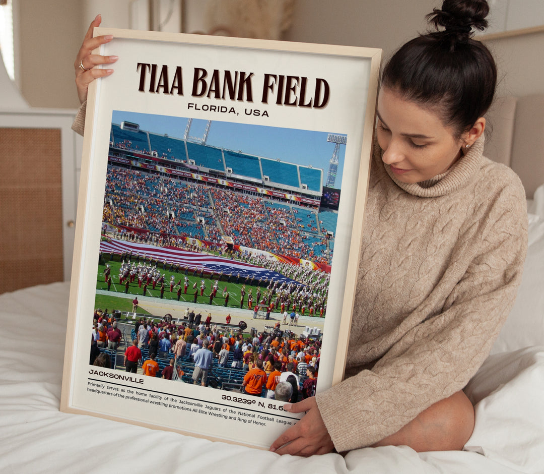 TIAA Bank Field Stadium Football Retro Wall Art