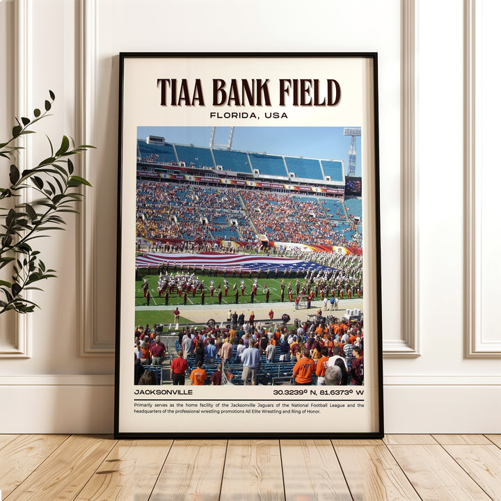 TIAA Bank Field Stadium Football Retro Wall Art