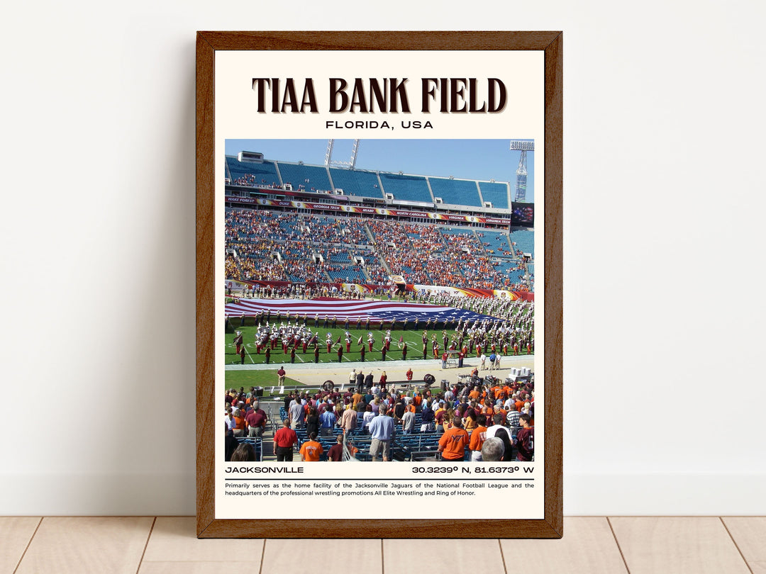 TIAA Bank Field Stadium Football Retro Wall Art