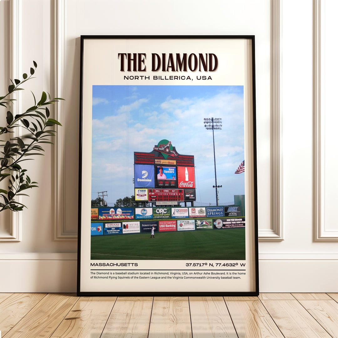 The Diamond Stadium Baseball Retro Wall Art