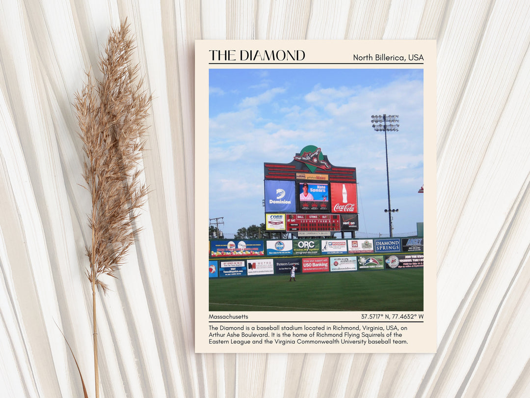 The Diamond Stadium Baseball Minimal Wall Art