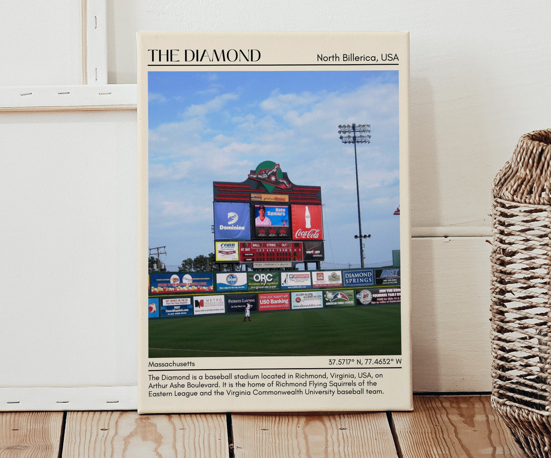 The Diamond Stadium Baseball Minimal Wall Art