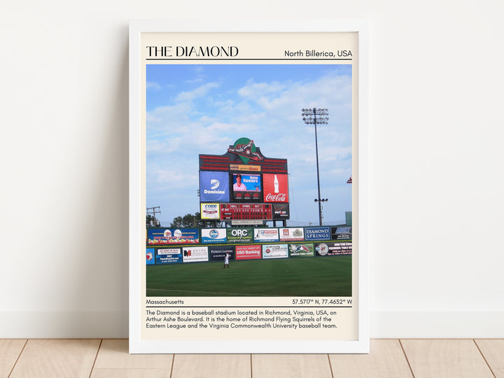 The Diamond Stadium Baseball Minimal Wall Art