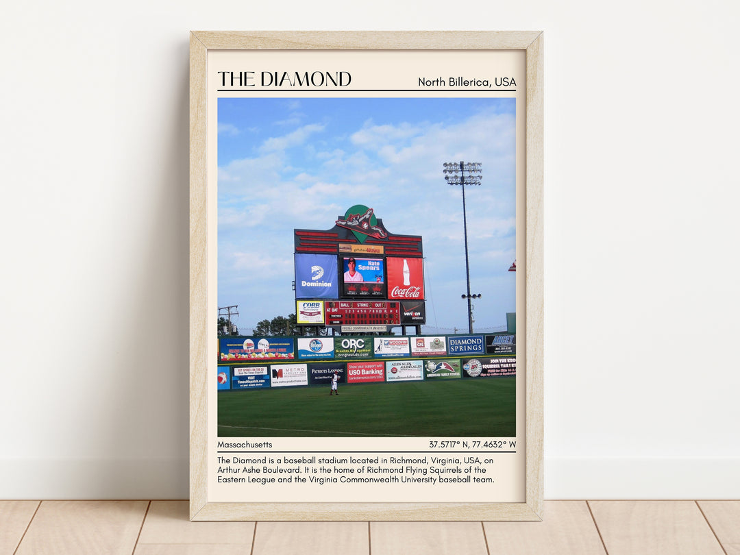 The Diamond Stadium Baseball Minimal Wall Art