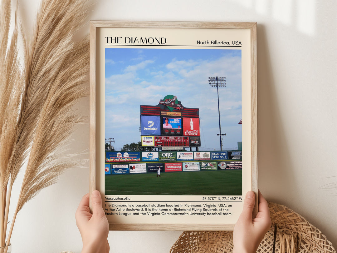 The Diamond Stadium Baseball Minimal Wall Art