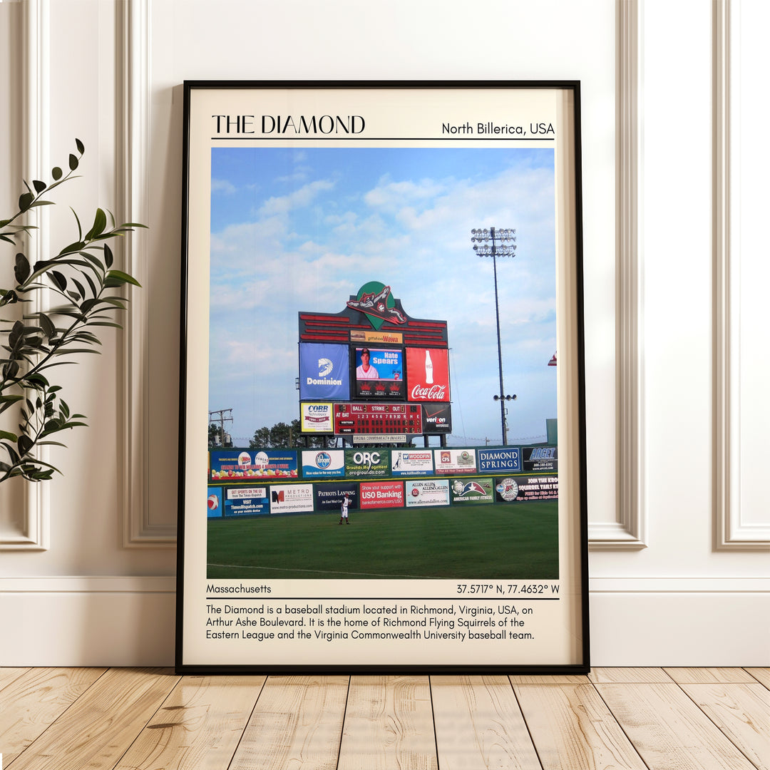 The Diamond Stadium Baseball Minimal Wall Art