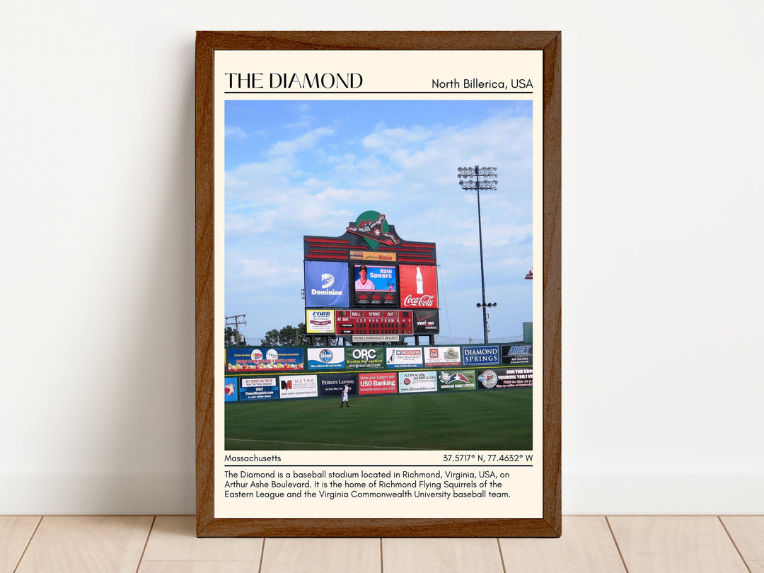 The Diamond Stadium Baseball Minimal Wall Art