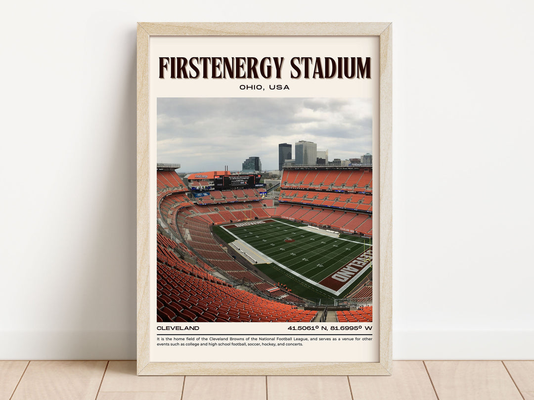 FirstEnergy Stadium Football Retro Wall Art