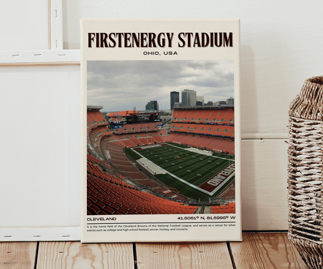 FirstEnergy Stadium Football Retro Wall Art