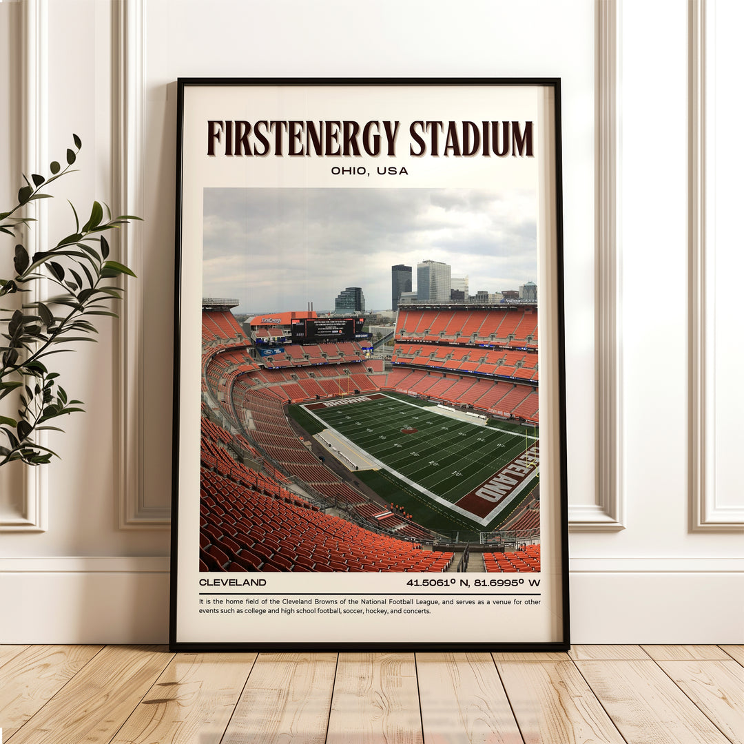 FirstEnergy Stadium Football Retro Wall Art