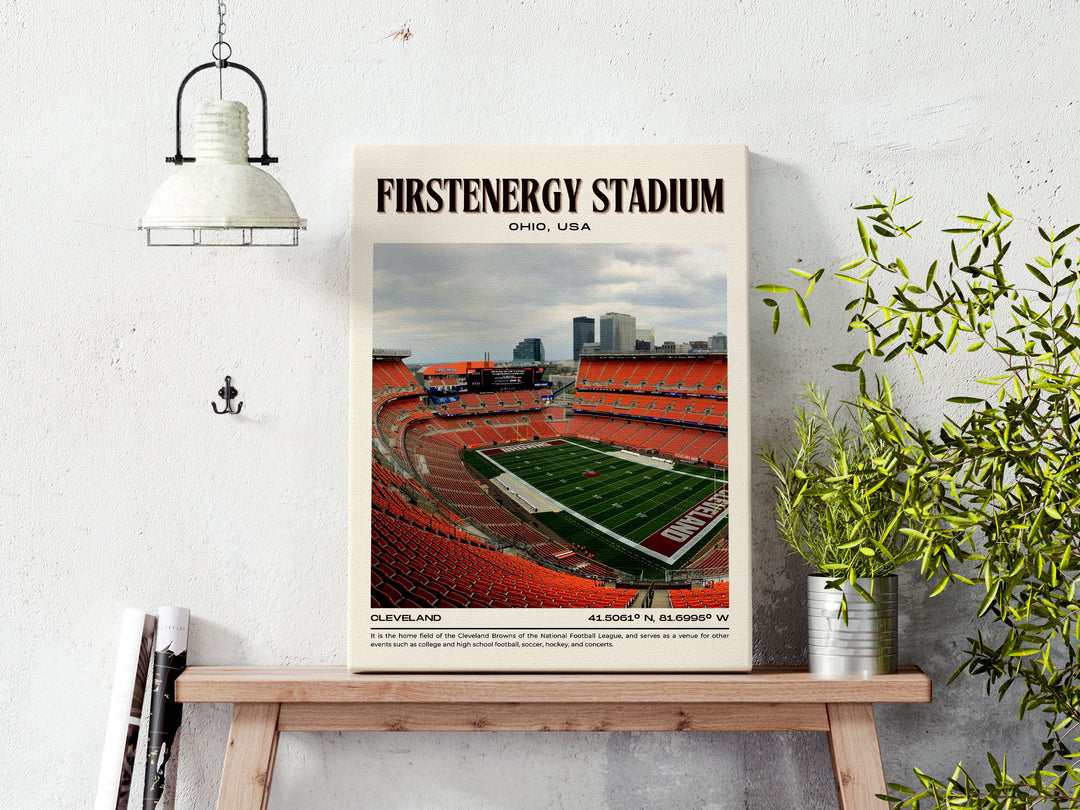 FirstEnergy Stadium Football Retro Wall Art