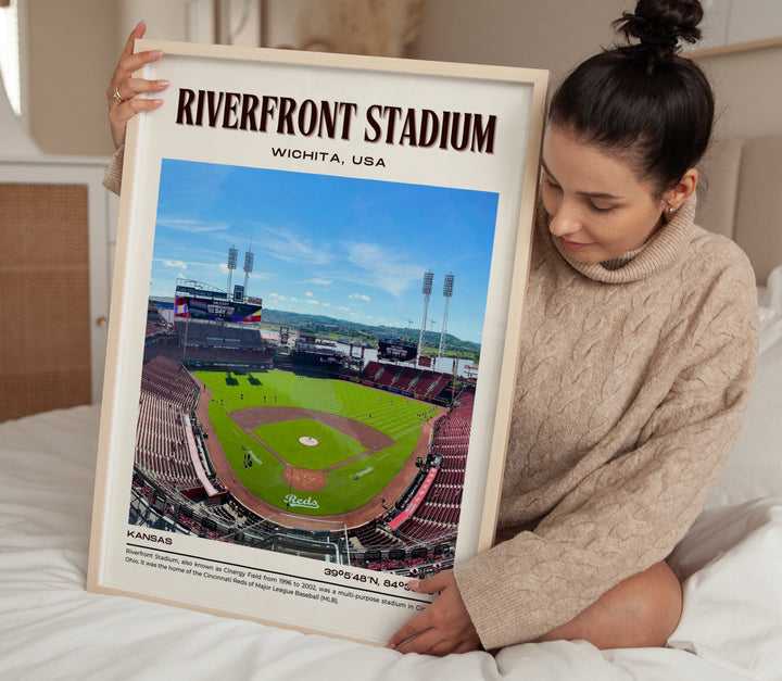 Riverfront Stadium Baseball Retro Wall Art