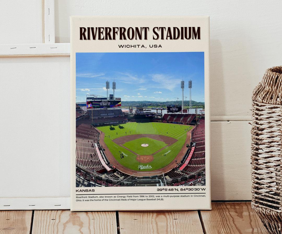 Riverfront Stadium Baseball Retro Wall Art