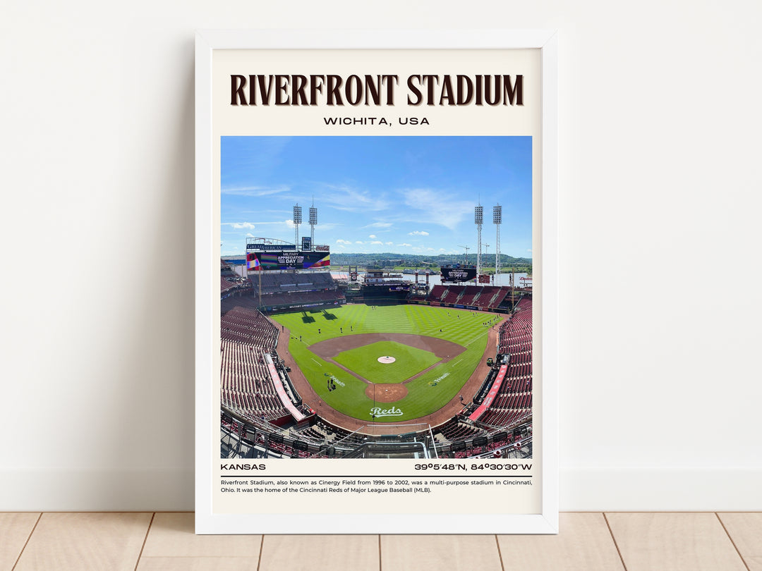 Riverfront Stadium Baseball Retro Wall Art