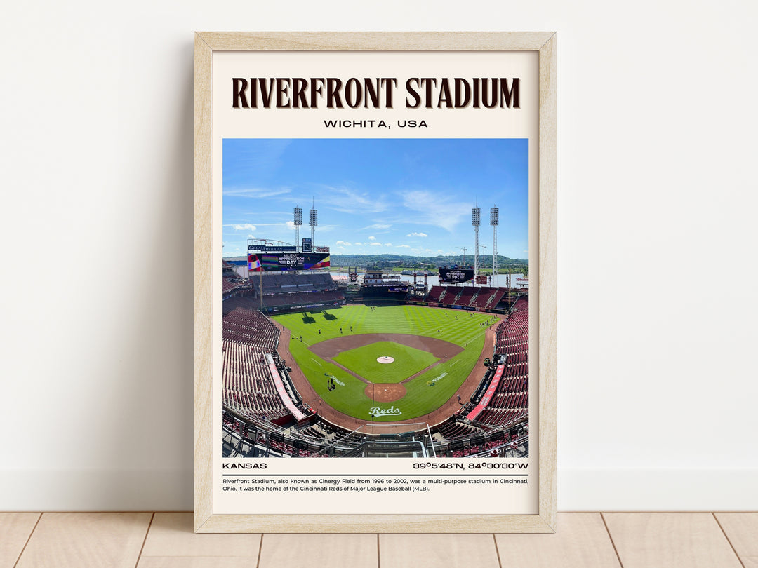 Riverfront Stadium Baseball Retro Wall Art