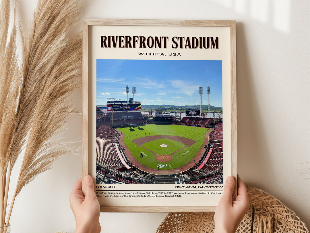 Riverfront Stadium Baseball Retro Wall Art