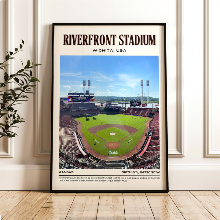 Riverfront Stadium Baseball Retro Wall Art