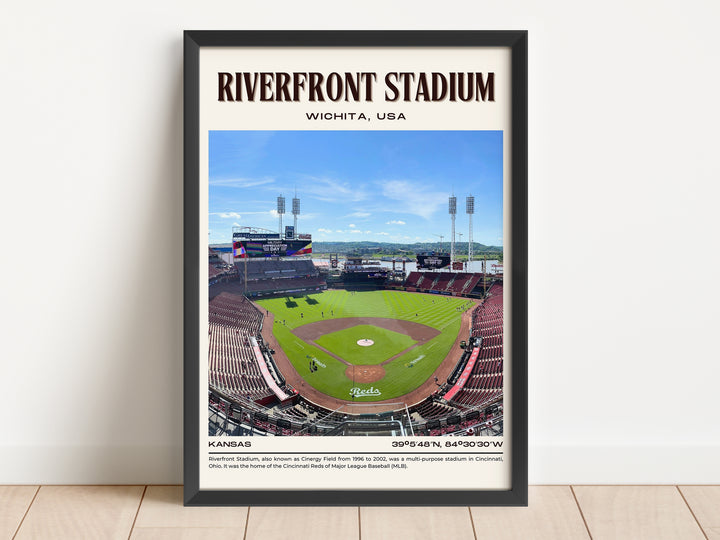 Riverfront Stadium Baseball Retro Wall Art