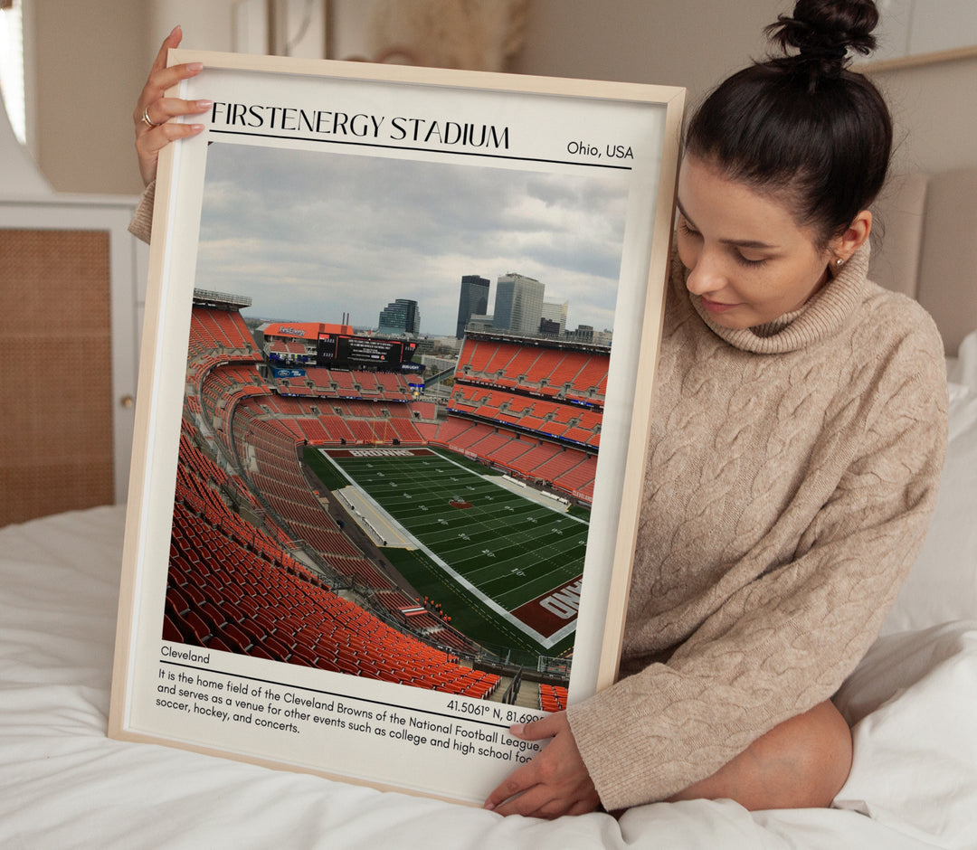 FirstEnergy Stadium Football Minimal Wall Art