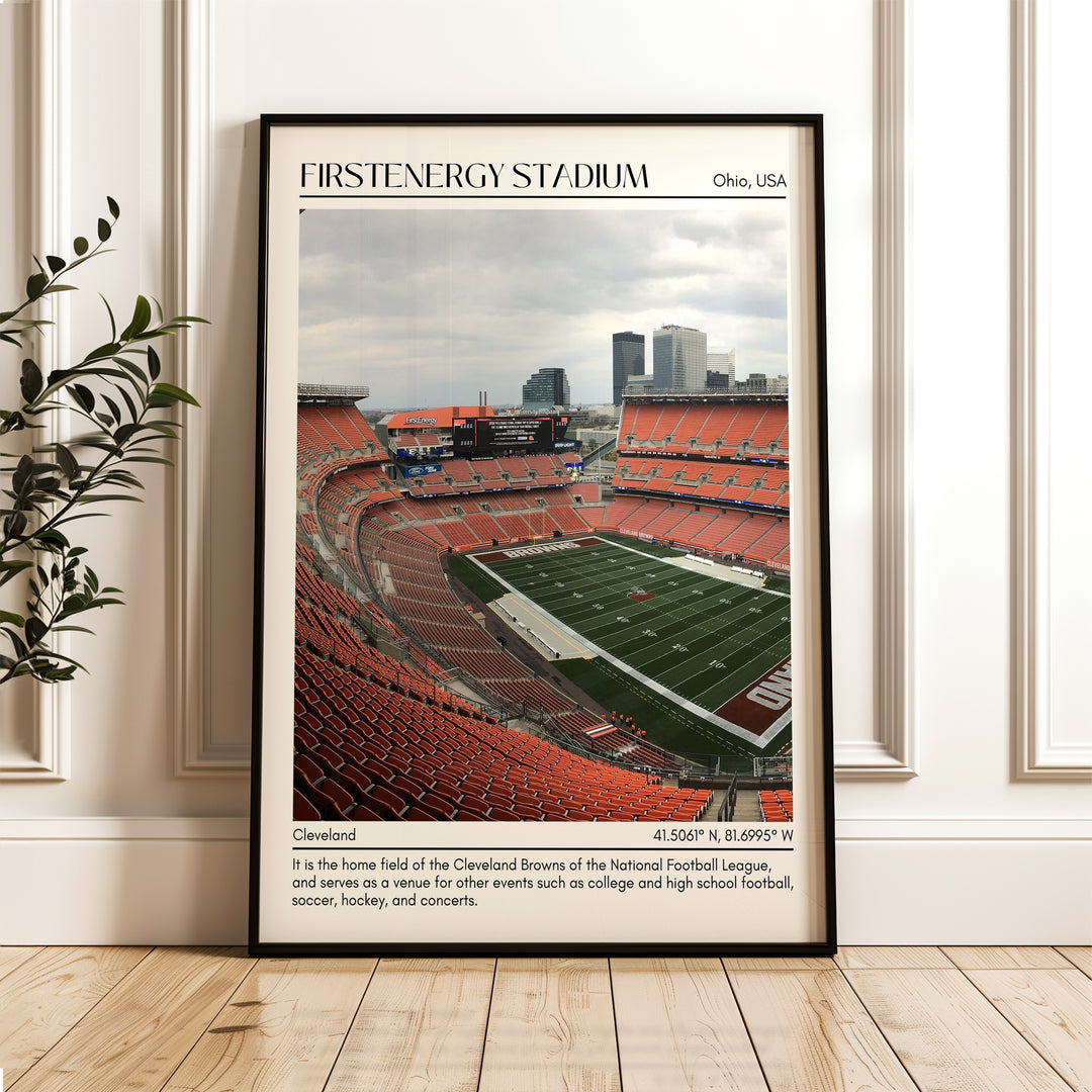 FirstEnergy Stadium Football Minimal Wall Art