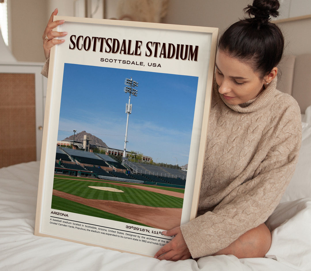 Scottsdale Stadium Baseball Retro Wall Art