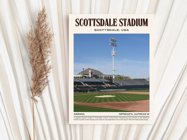 Scottsdale Stadium Baseball Retro Wall Art