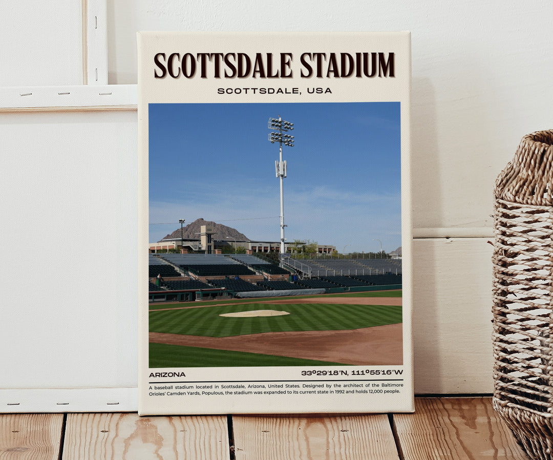 Scottsdale Stadium Baseball Retro Wall Art