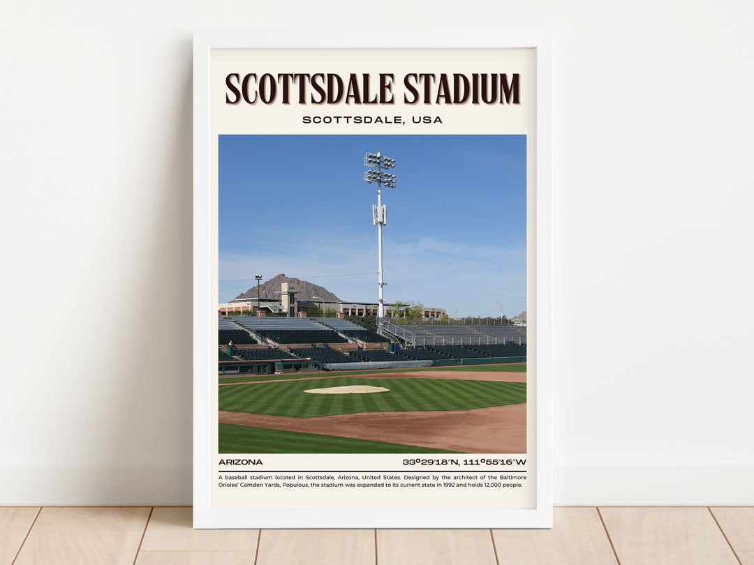 Scottsdale Stadium Baseball Retro Wall Art