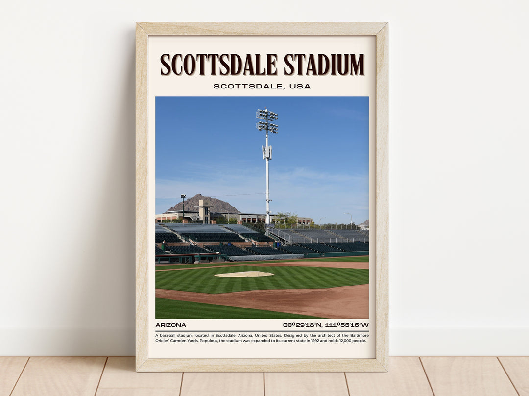 Scottsdale Stadium Baseball Retro Wall Art