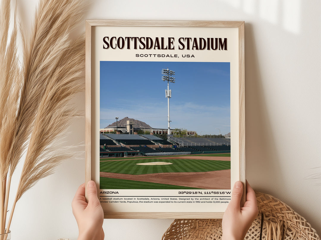 Scottsdale Stadium Baseball Retro Wall Art