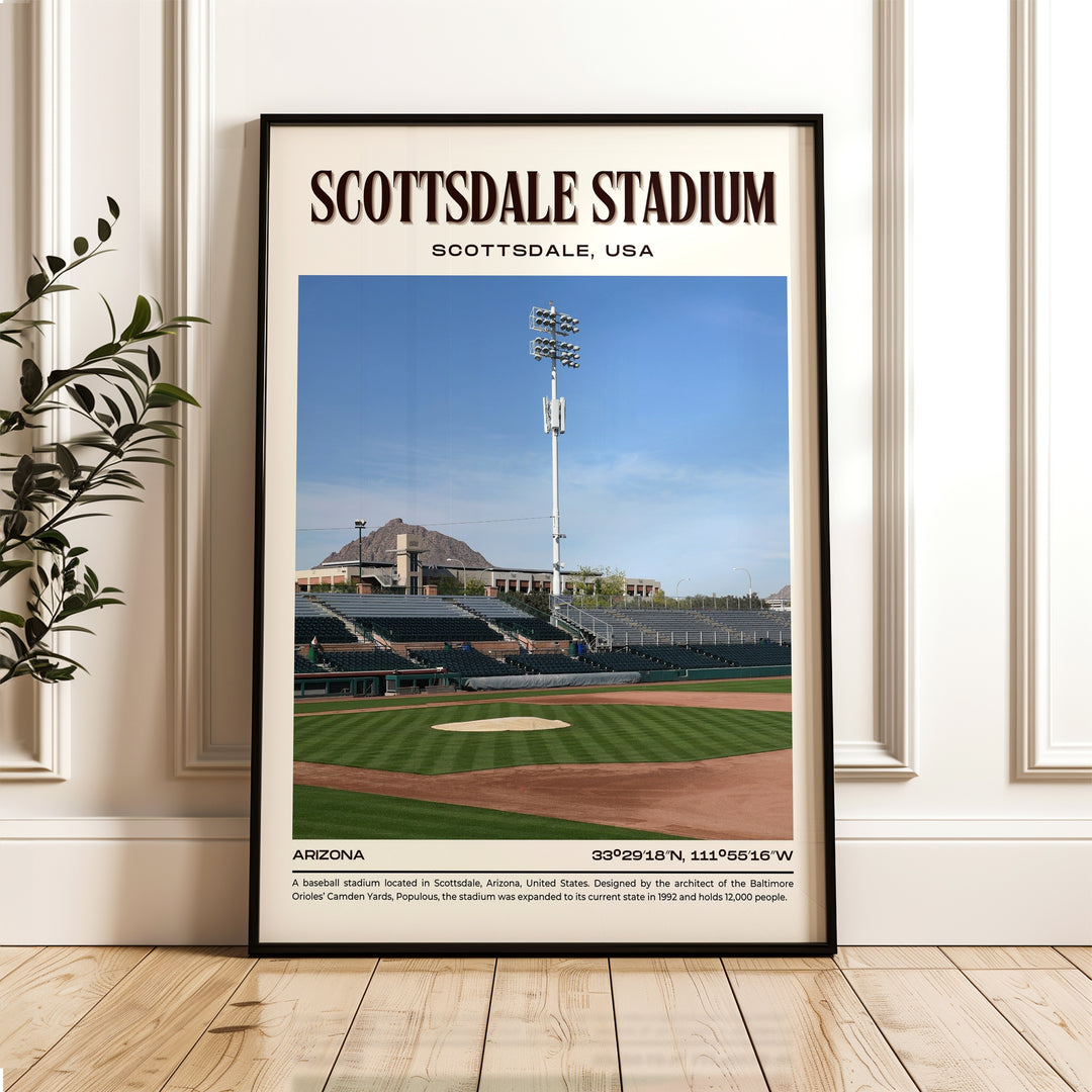 Scottsdale Stadium Baseball Retro Wall Art