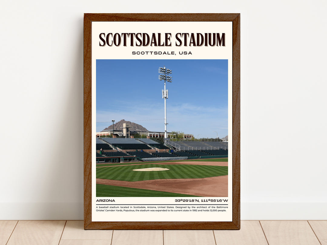 Scottsdale Stadium Baseball Retro Wall Art