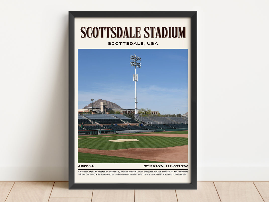 Scottsdale Stadium Baseball Retro Wall Art