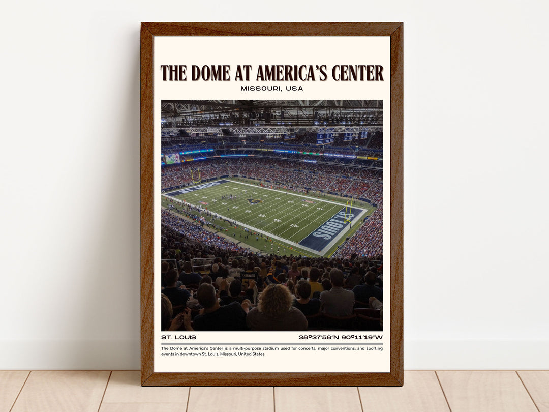 The Dome at America's Center Stadium Football Retro Wall Art