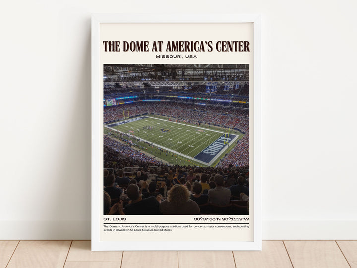 The Dome at America's Center Stadium Football Retro Wall Art