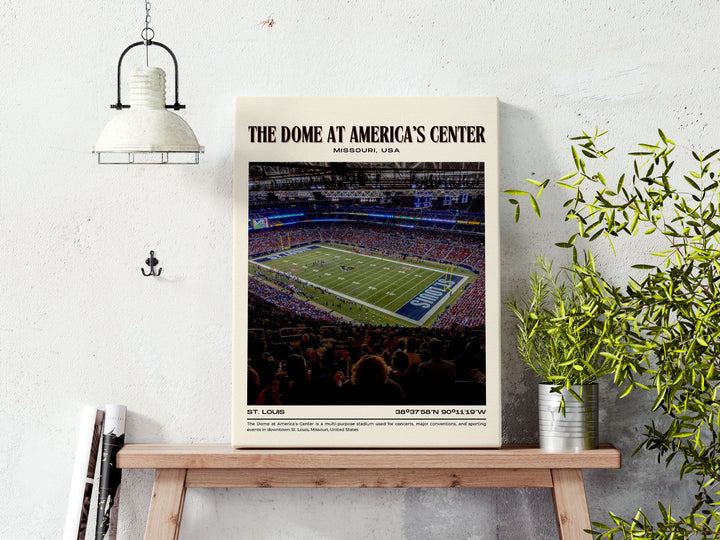 The Dome at America's Center Stadium Football Retro Wall Art