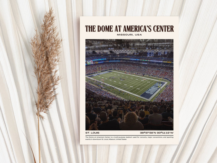 The Dome at America's Center Stadium Football Retro Wall Art