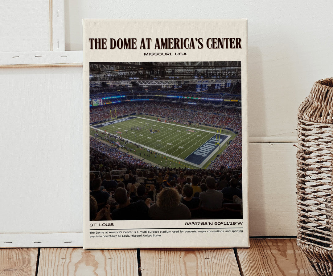 The Dome at America's Center Stadium Football Retro Wall Art