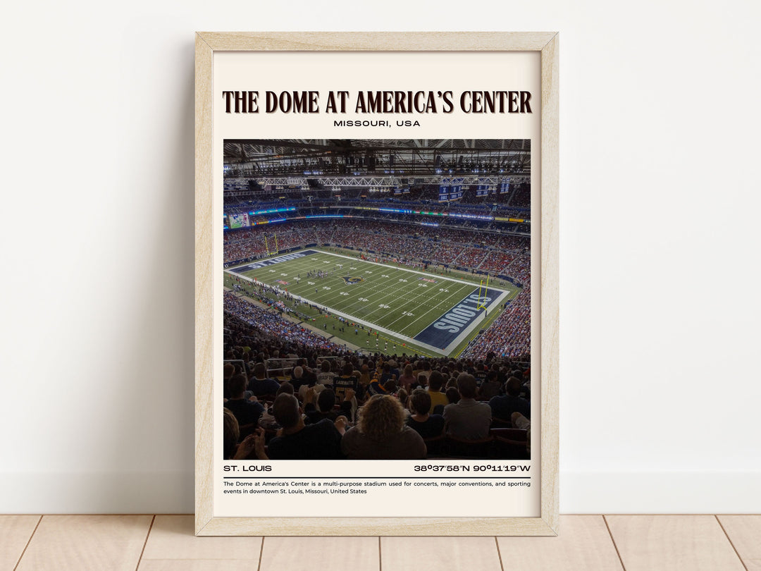 The Dome at America's Center Stadium Football Retro Wall Art